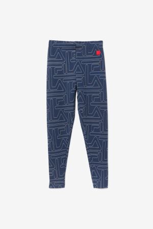 FILA Lipi Leggings Navy,Womens Clothing | CA.ETLOHZ810